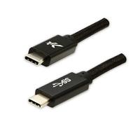 Logo Câble USB (3.2 gen 1) USB C mâle - USB C mâle 2m noir 5 Gbps, 5V/3A tresse nylon,