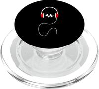 Logo Casque de Musique en Rouge et Blanc PopSockets PopGrip pour MagSafe