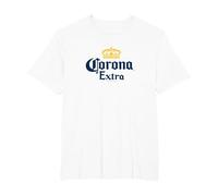 Logo Corona Extra Crown sous Licence Officielle T-Shirt, Homme Grandes Tailles, Blanc, 4X Tall