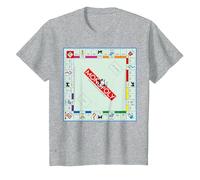 Logo Couleur du Jeu de Plateau Monopoly Vintage Classic T-Shirt, Enfant, Gris Chiné, 8 Ans
