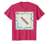 Logo Couleur du Jeu de Plateau Monopoly Vintage Classic T-Shirt, Enfant, Rouge Chiné, 12 Ans