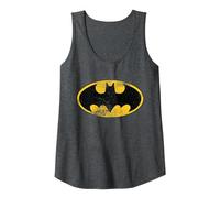 Logo DC Batman Classique Vieilli Débardeur, Femme, Chiné Foncé, XL