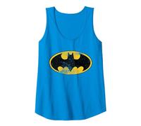 Logo DC Batman Classique Vieilli Débardeur, Femme, Saphir, L