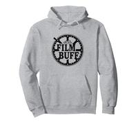 Logo de Bobine de Film Cinéphile Film Buff Sweat à Capuche, Unisexe pour Adultes, Gris Chiné, XXL