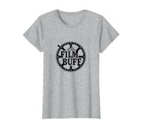 Logo de Bobine de Film Cinéphile Film Buff T-Shirt, Femme, Gris Chiné, L