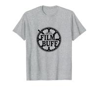 Logo de Bobine de Film Cinéphile Film Buff T-Shirt, Homme, Gris Chiné, S