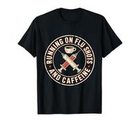 Logo de café Amusant d'infirmière en Cours d'exécution sur Les vaccins Contre la Grippe et la caféine T-Shirt
