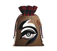 Logo de cils formant une pochette à cordon de serrage M pour emballage de festival, stockage et utilisation de fête