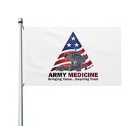 Logo De La Médecine De L'Armée 4C Hr Drapeau Décoratif De Jardin Drapeaux Décoratif Double Face Bannière De Cour Imperméable Pour Extérieure Balcon Patio 3X5 Ft