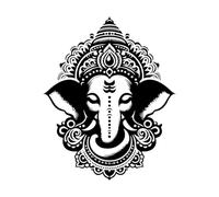 logo de la tête du Seigneur Ganesh Peintures murales et stickers muraux en vinyle 65.6x80.8cm Décoration de carrosserie Noir