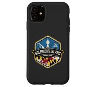 Logo de l'île Salomon Maryland avec Drapeau MD Vieilli Coque pour iPhone 11