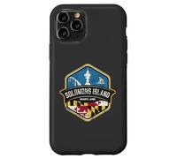 Logo de l'île Salomon Maryland avec Drapeau MD Vieilli Coque pour iPhone 11 Pro