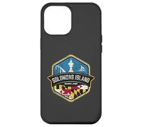 Logo de l'île Salomon Maryland avec Drapeau MD Vieilli Coque pour iPhone 12 Pro Max