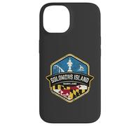 Logo de l'île Salomon Maryland avec Drapeau MD Vieilli Coque pour iPhone 14