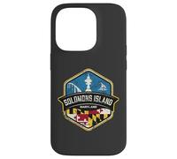 Logo de l'île Salomon Maryland avec Drapeau MD Vieilli Coque pour iPhone 14 Pro
