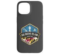 Logo de l'île Salomon Maryland avec Drapeau MD Vieilli Coque pour iPhone 15