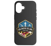 Logo de l'île Salomon Maryland avec Drapeau MD Vieilli Coque pour iPhone 16