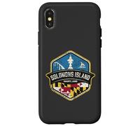 Logo de l'île Salomon Maryland avec Drapeau MD Vieilli Coque pour iPhone X/XS