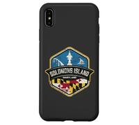 Logo de l'île Salomon Maryland avec Drapeau MD Vieilli Coque pour iPhone XS Max