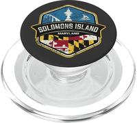 Logo de l'île Salomon Maryland avec Drapeau MD Vieilli PopSockets PopGrip pour MagSafe