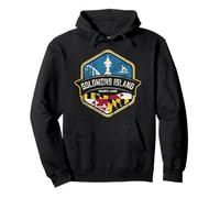 Logo de l'île Salomon Maryland avec Drapeau MD Vieilli Sweat à Capuche