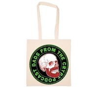 Logo De New Dads From The Crypt Totebag Beige Sac En Coton Réutilisable Écologique Beige Totebag Eco Friendly Reusable Cotton Bag