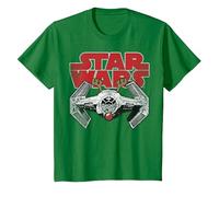 Logo de Noël en Forme de Nez de Renne de la Marque TIE Fighter Star Wars T-Shirt, Enfant, Vert Kelly, 12 Ans