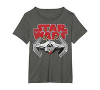Logo de Noël en Forme de Nez de Renne de la Marque TIE Fighter Star Wars T-Shirt, Femme Grandes Tailles, Asphalte, 1X