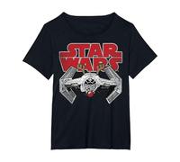 Logo de Noël en Forme de Nez de Renne de la Marque TIE Fighter Star Wars T-Shirt, Femme Grandes Tailles, Noir, 1X
