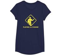 Logo de Panneau de Rue Playing for Change T-Shirt, Fille, Bleu Marine, S