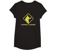 Logo de Panneau de Rue Playing for Change T-Shirt, Fille, Noir, XS