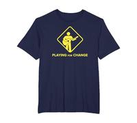 Logo de Panneau de Rue Playing for Change T-Shirt, Homme Grandes Tailles, Bleu Marine, 5X Tall