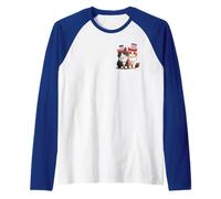Logo de poche patriotique American Kitty Cat classique Manche Raglan