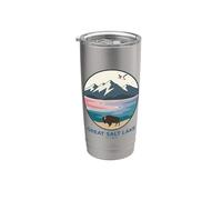 Logo de poche The Great Salt Lake Trail Utah Bison Gobelet isotherme en acier inoxydable double paroi