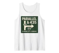 Logo de signalisation Parallel and 435 Shirt Kansas City KS Road Sign Débardeur