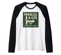 Logo de signalisation Parallel and 435 Shirt Kansas City KS Road Sign Manche Raglan