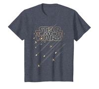 Logo des Golden Star Fighters de Star Wars Les Derniers Jedi T-Shirt, Enfant, Bleu Chiné, 3 Ans