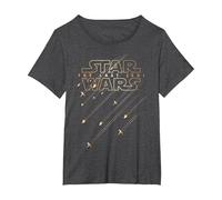 Logo des Golden Star Fighters de Star Wars Les Derniers Jedi T-Shirt, Femme Grandes Tailles, Chiné Foncé, 5X