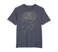 Logo des Golden Star Fighters de Star Wars Les Derniers Jedi T-Shirt, Homme Grandes Tailles, Bleu Chiné, 5X Tall