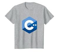 Logo des programmateurs C++ - Code ingénieur Logiciel C Plus Plus T-Shirt, Enfant, Gris Chiné, 12 Ans