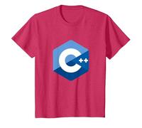 Logo des programmateurs C++ - Code ingénieur Logiciel C Plus Plus T-Shirt, Enfant, Rouge Chiné, 12 Ans