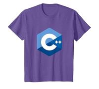 Logo des programmateurs C++ - Code ingénieur Logiciel C Plus Plus T-Shirt, Enfant, Violet Chiné, 12 Ans
