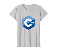 Logo des programmateurs C++ - Code ingénieur Logiciel C Plus Plus T-Shirt, Femme, Argent, S