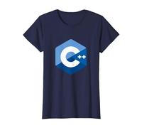 Logo des programmateurs C++ - Code ingénieur Logiciel C Plus Plus T-Shirt, Femme, Bleu Marine, S