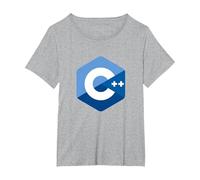 Logo des programmateurs C++ - Code ingénieur Logiciel C Plus Plus T-Shirt, Femme Grandes Tailles, Gris Chiné, 5X