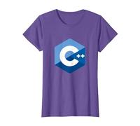 Logo des programmateurs C++ - Code ingénieur Logiciel C Plus Plus T-Shirt, Femme, Violet Chiné, S