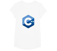Logo des programmateurs C++ - Code ingénieur Logiciel C Plus Plus T-Shirt, Fille, Blanc, S