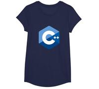 Logo des programmateurs C++ - Code ingénieur Logiciel C Plus Plus T-Shirt, Fille, Bleu Marine, S
