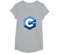 Logo des programmateurs C++ - Code ingénieur Logiciel C Plus Plus T-Shirt, Fille, Gris Chiné, S