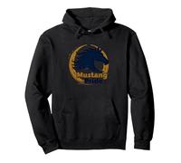 Logo d'étalon Audacieux Mustang Pride School Spirit Sweat à Capuche, Unisexe pour Adultes, Noir, M